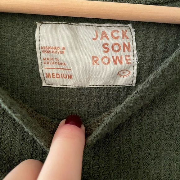 Jackson Rowe Olive Green Waffle Top - Picture 5 of 5